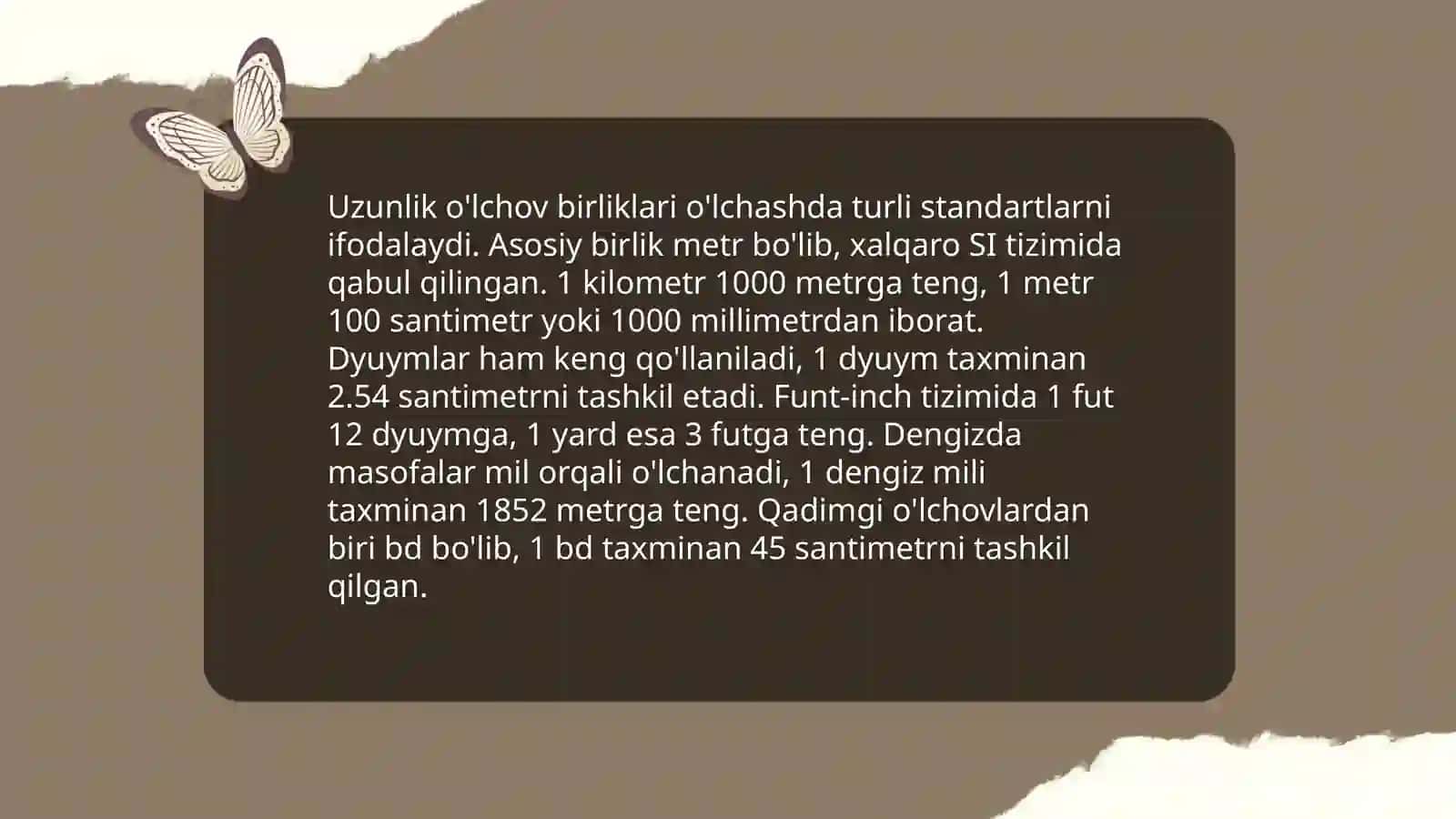 Uzunlik o'lchov birliklari 3