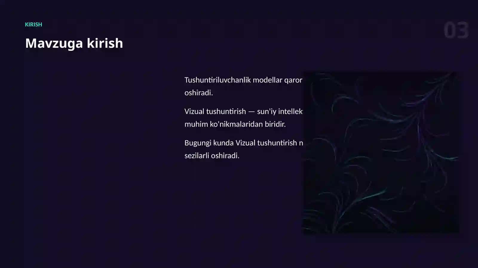 TUSHUNTIRILUVCHANLIK 3