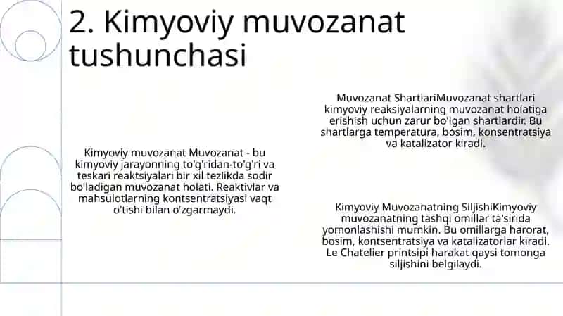 Kimyoviy Muvozanatning Siljishi 3