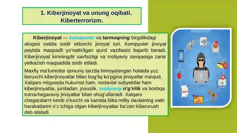 Kiberjinoyat va unungo qibati.Kiberterrorizm 3