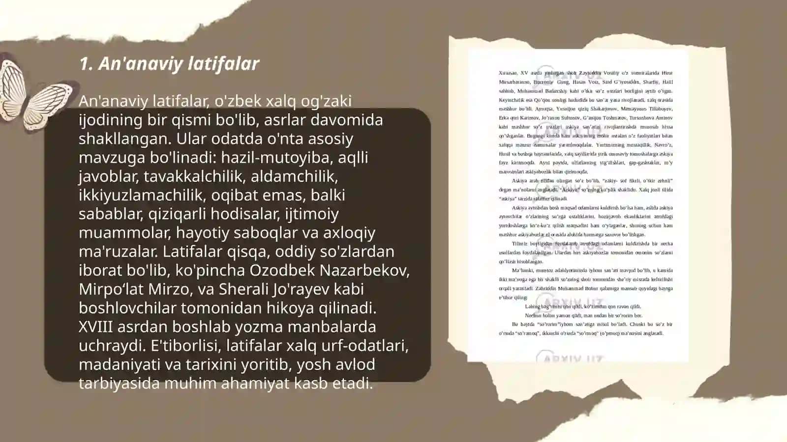 Latifa lof askiya janrlar boʻyicha taqdimot 3