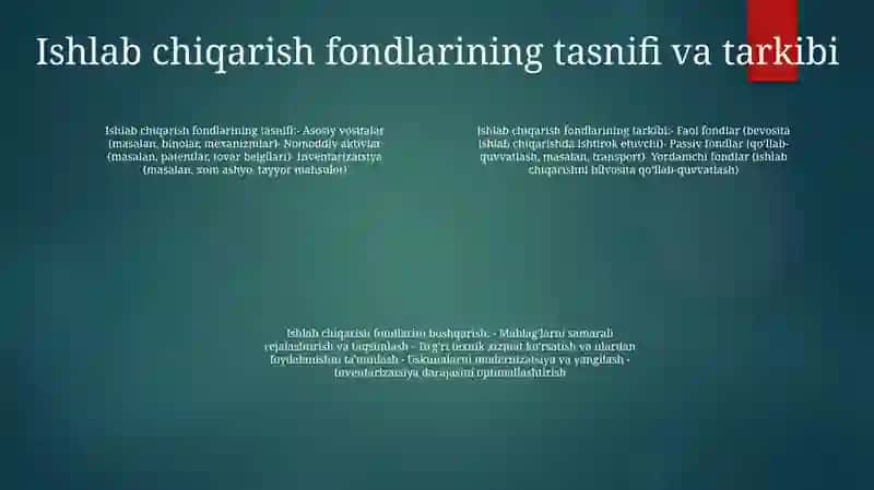Ishlab chiqarish fondlarini Boshqarish 3