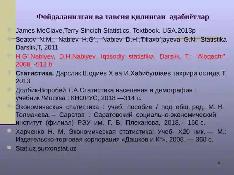 Аҳоли статистикаси 3