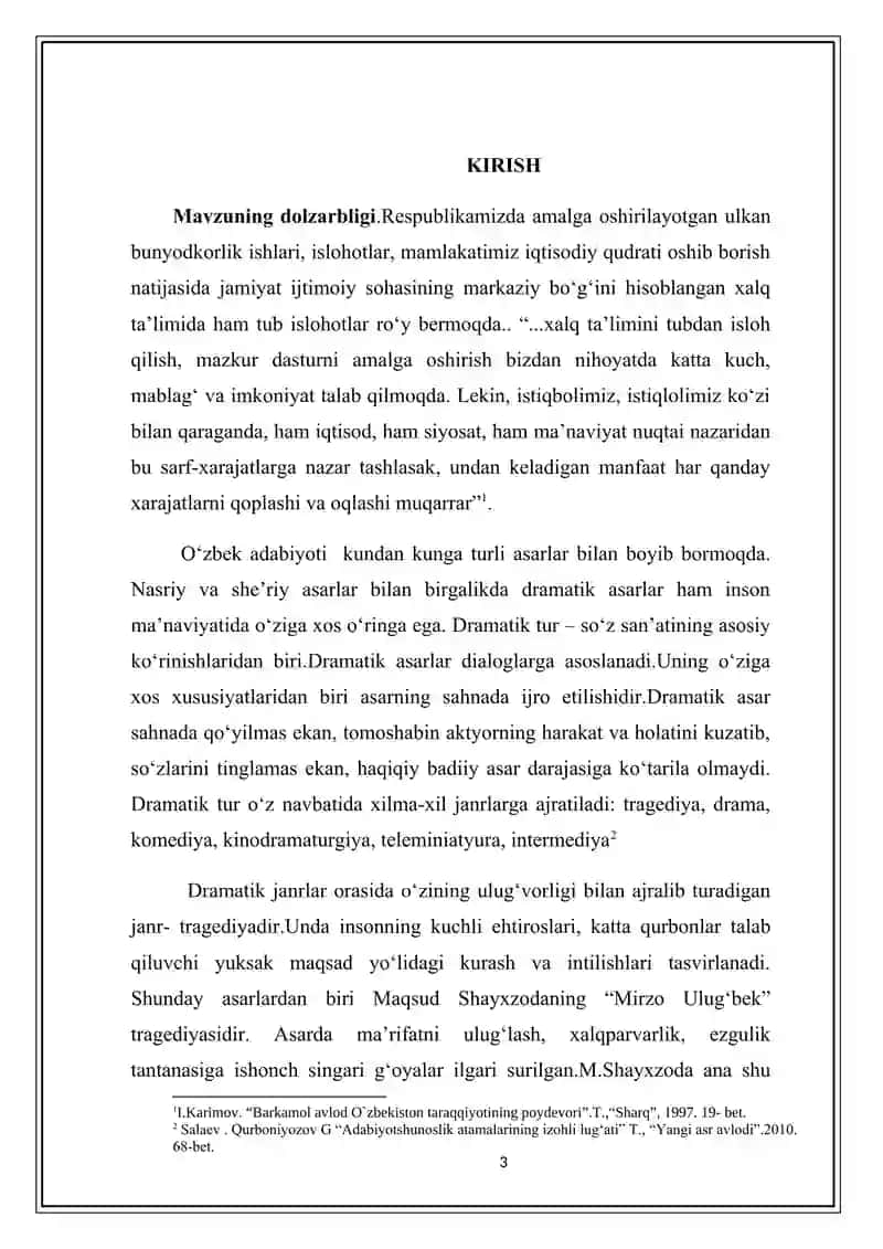 “MIRZO ULUG‘BEK” TRAGEDIYASIDA SHAXS    FOJIASI TALQINI 3