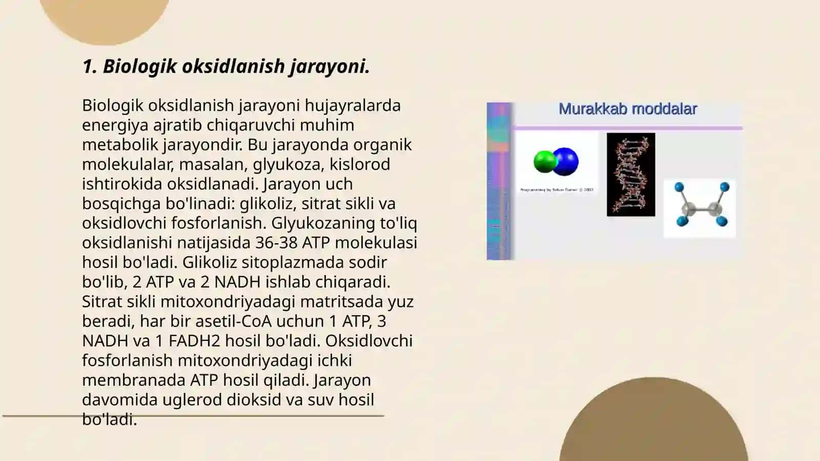 Biologik oksidlanish 3