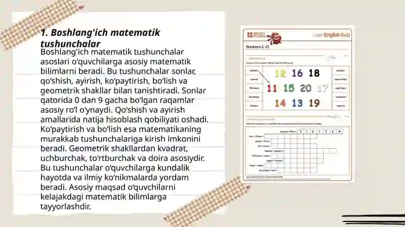 Boshlang'ich matematik tushunchalar 3