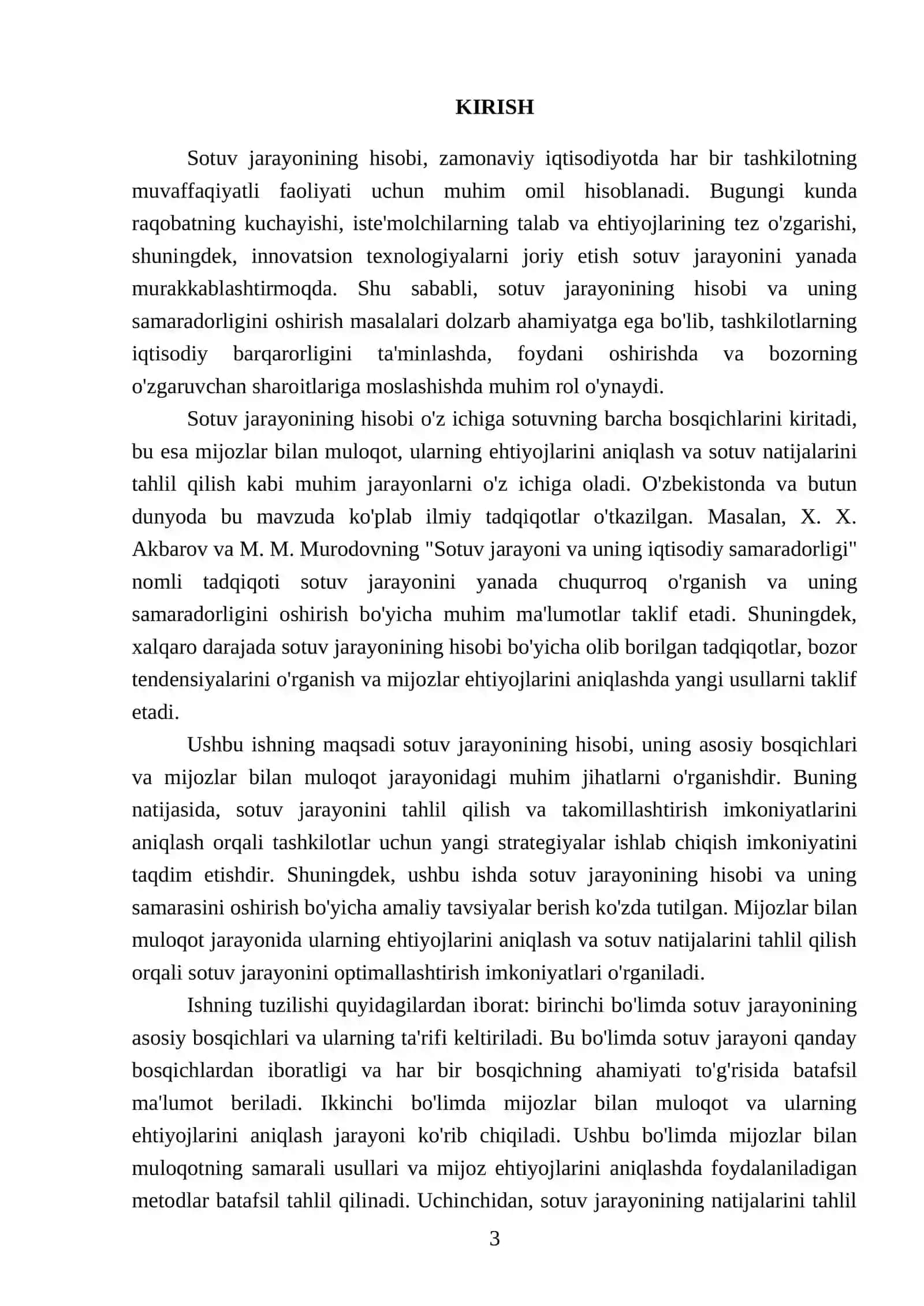 Sotuv jarayonining hisobi 3