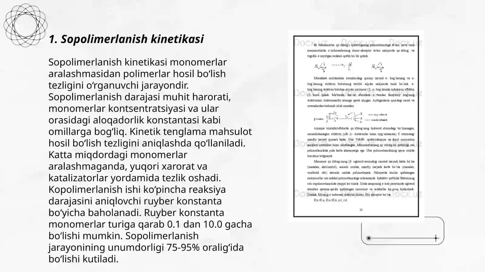 Sopolimerlanish konstasini hisoblash usullari 3