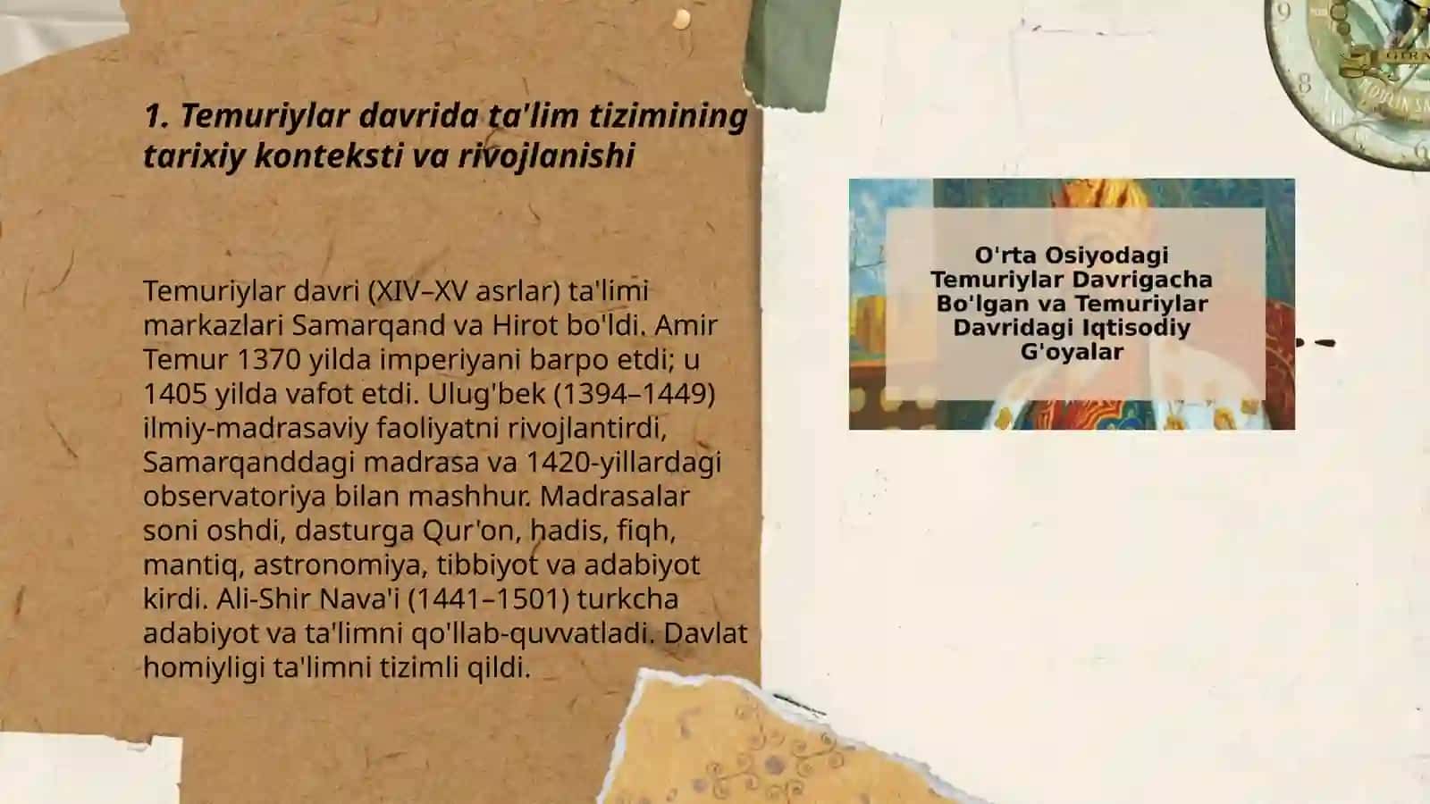Temuriylar davrida pedagogik g‘oyalar rivoji 3