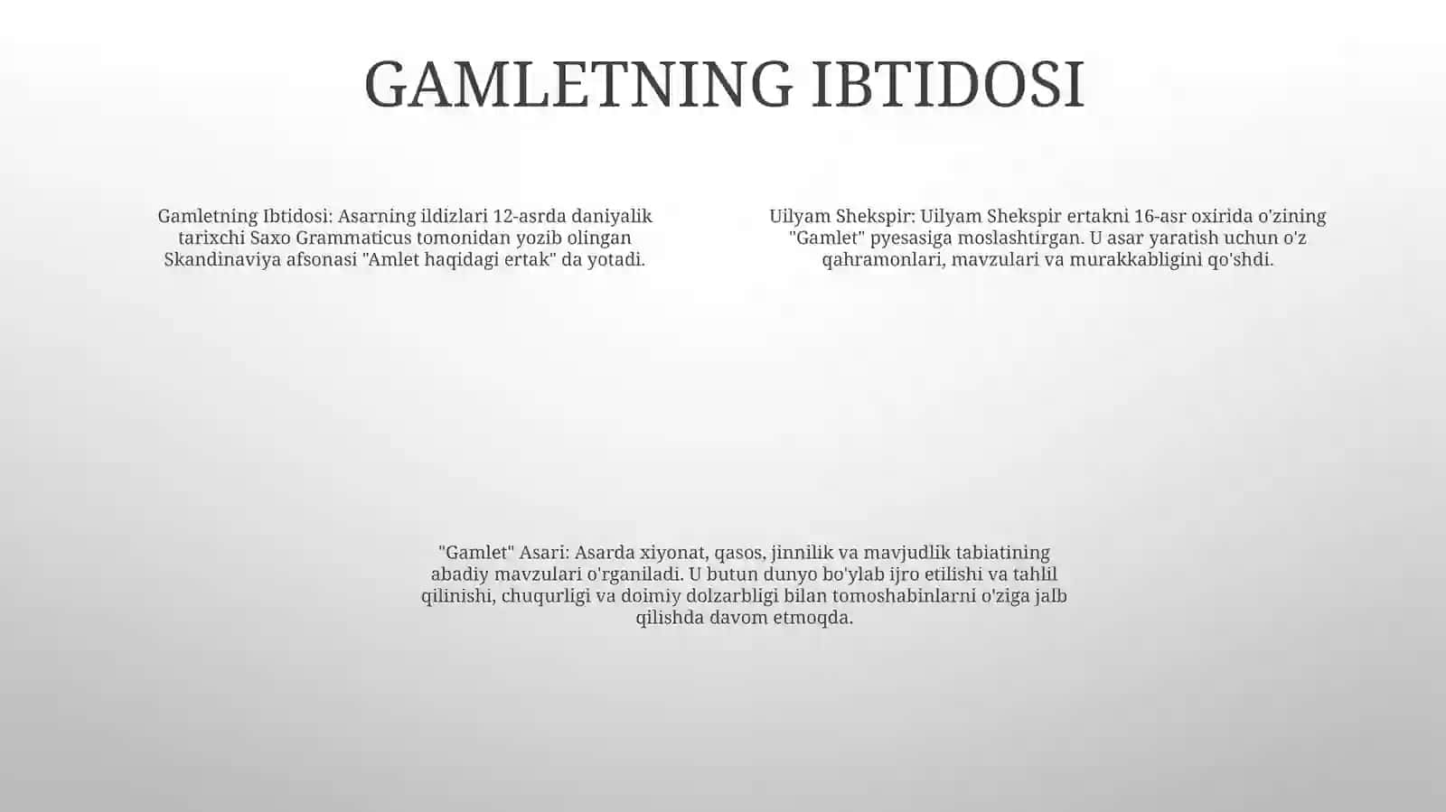 Uilliam Shekspir Va Uning "Hamlet"Asari 3