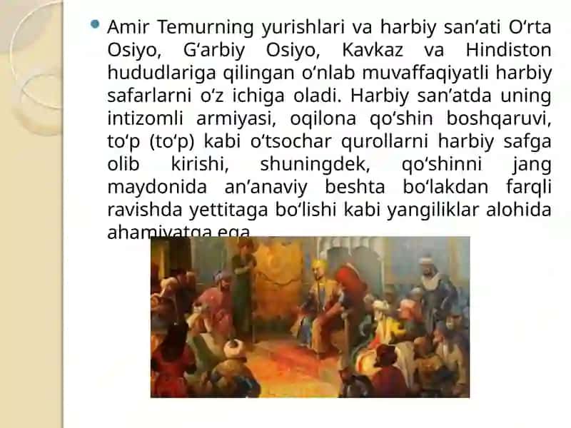 Amir Temurning yurishlari va harbiy san’ati 3