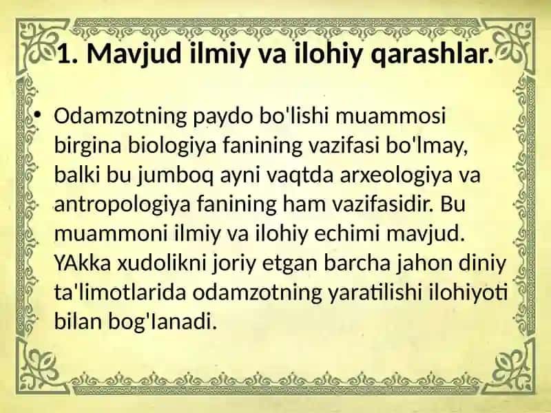 Insoniyatning paydo bo'lishi va ilk g'oyalar 3