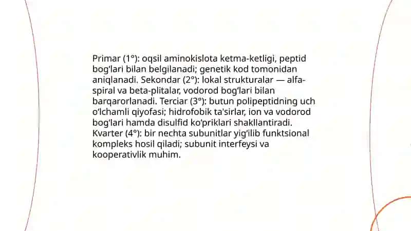 Oqsillarning tuzilish darajalari 3
