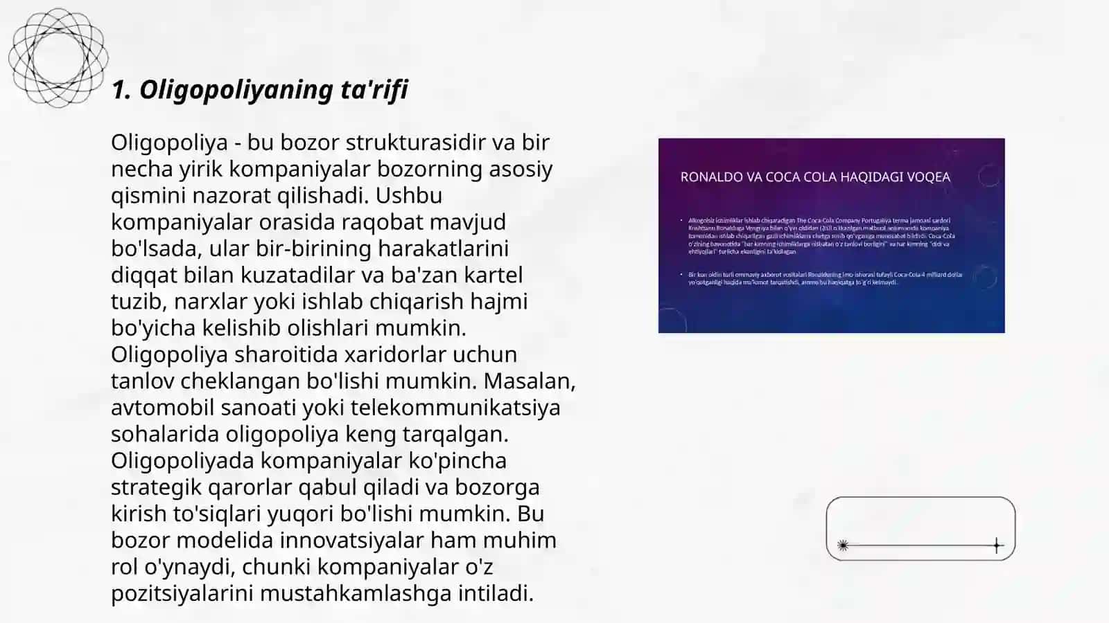 Oligapoliya va monopolistik raqobat 3