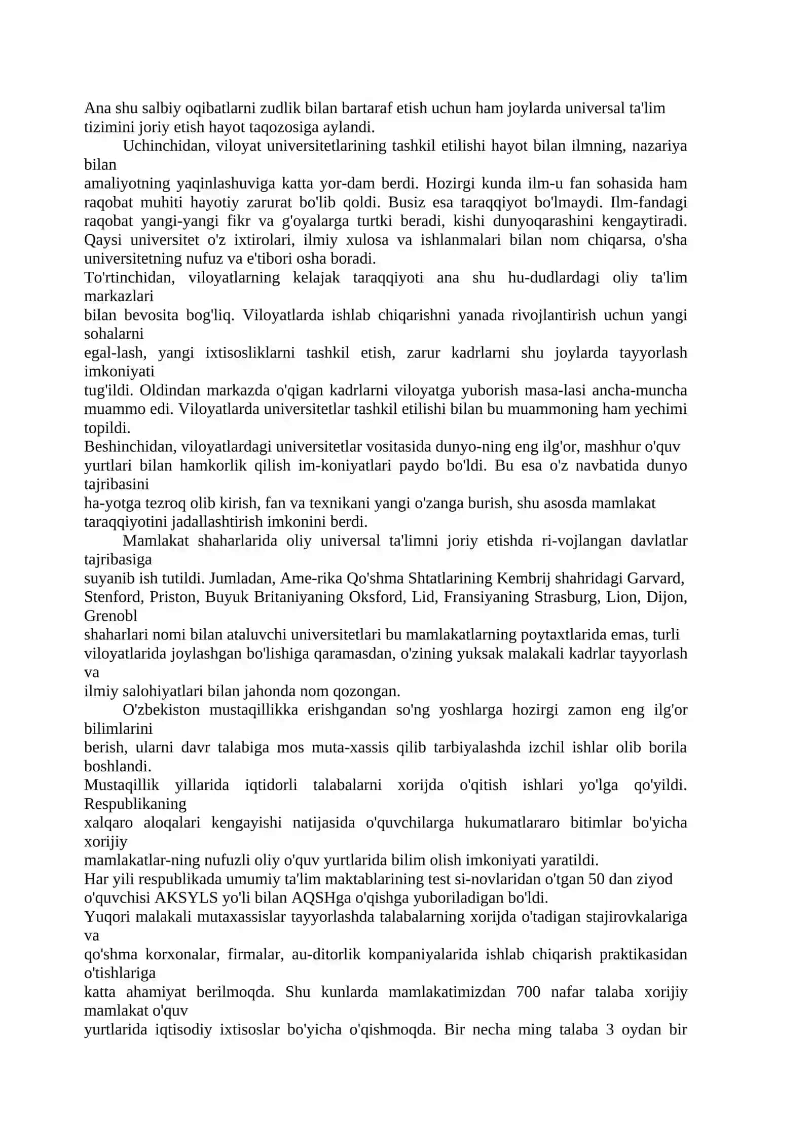 Ta'lim sohasida amalga oshirilgan islohotlar 3