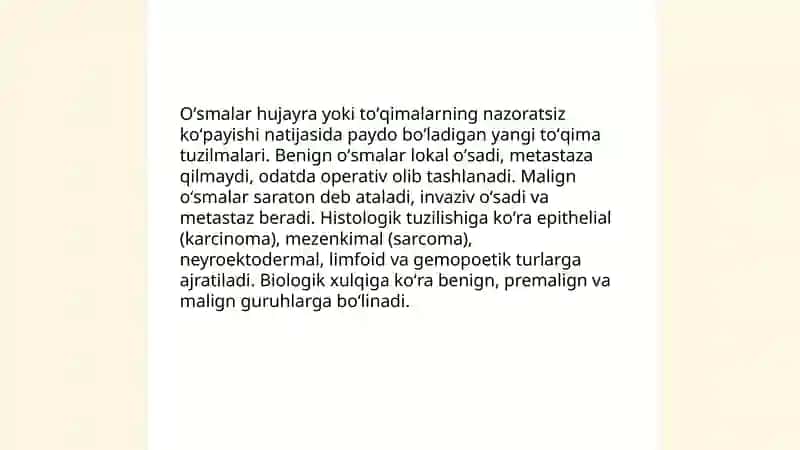 Oʻsmalar Xirurgiya 3