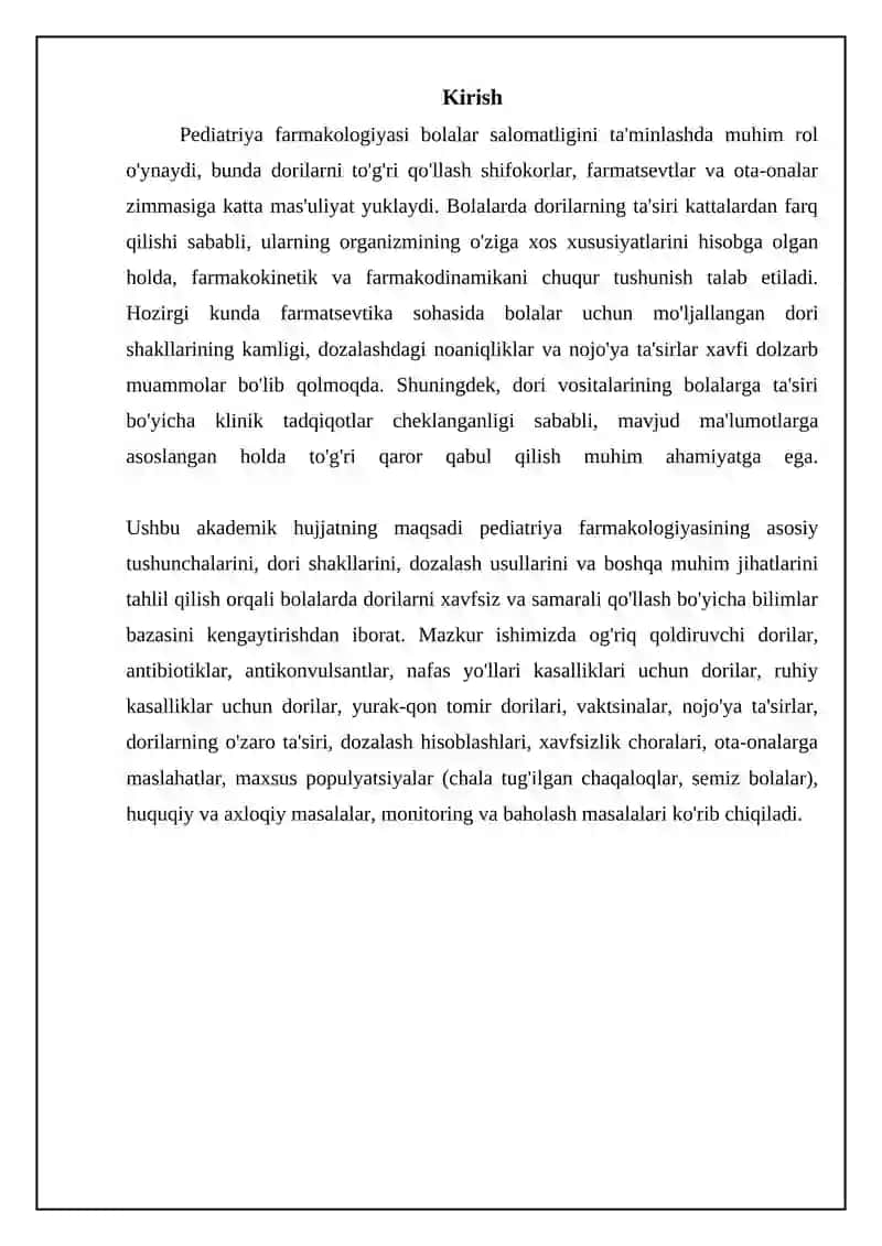 Pediatric Pharmacology: Medication Names and Dosing 3