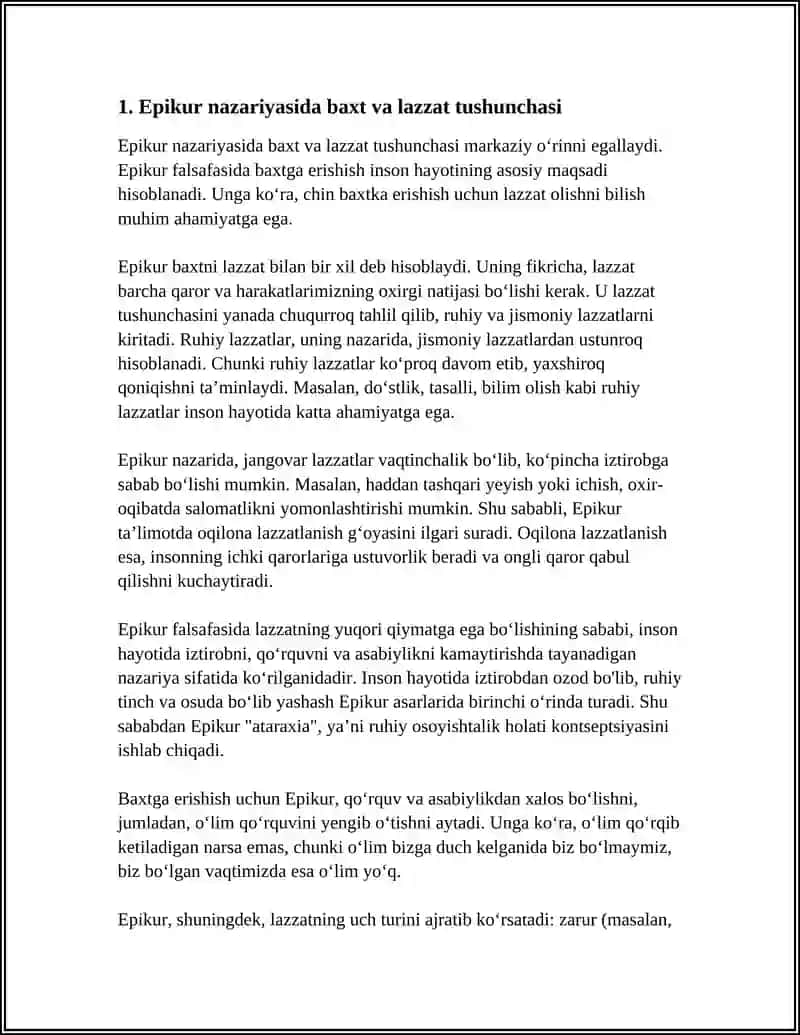 EPIKUR FALSAFASINING BAXT HAQIDAGI TA’LIMOTI 3
