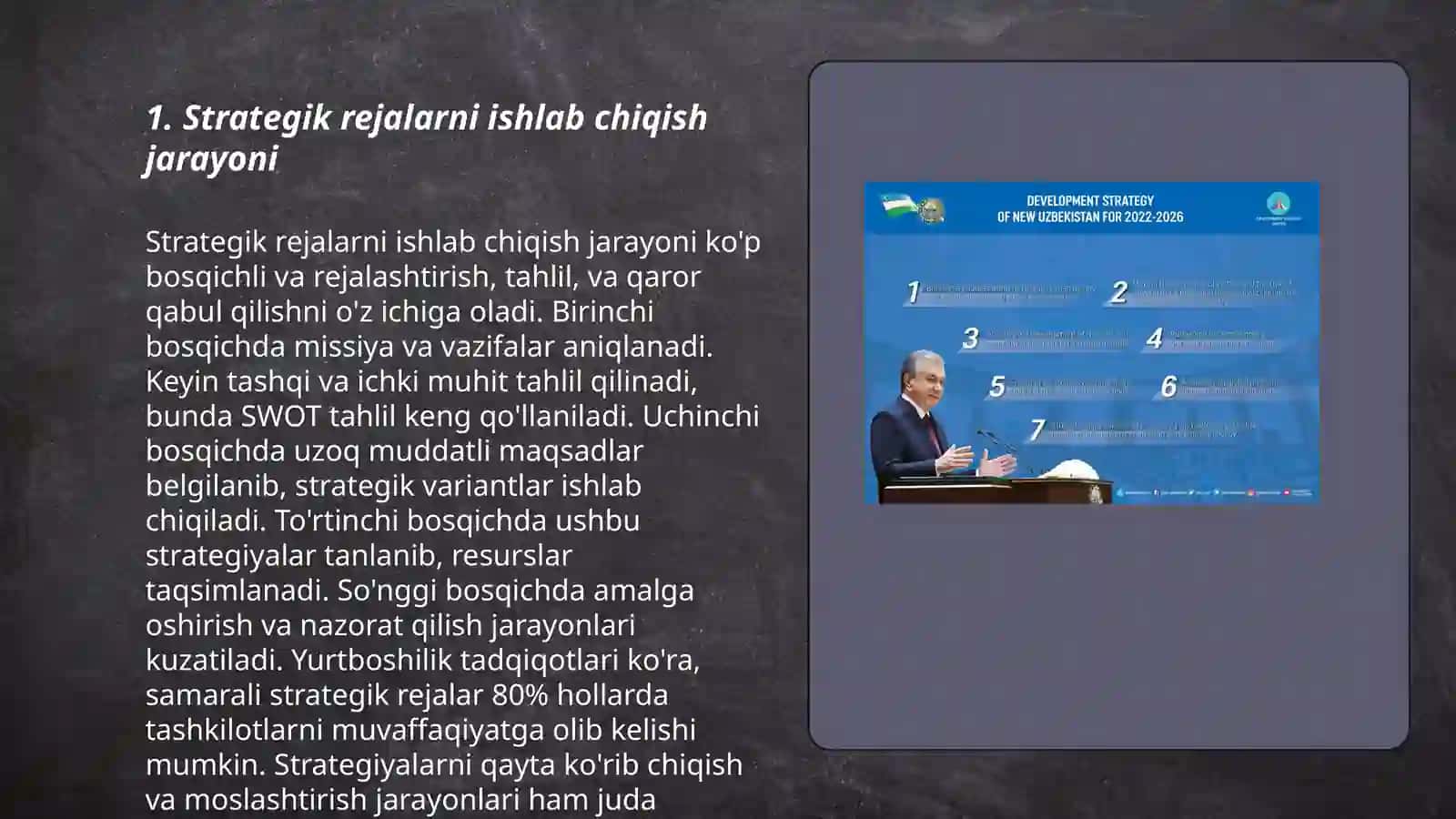 Strategik rejalarni amalga oshirish 3