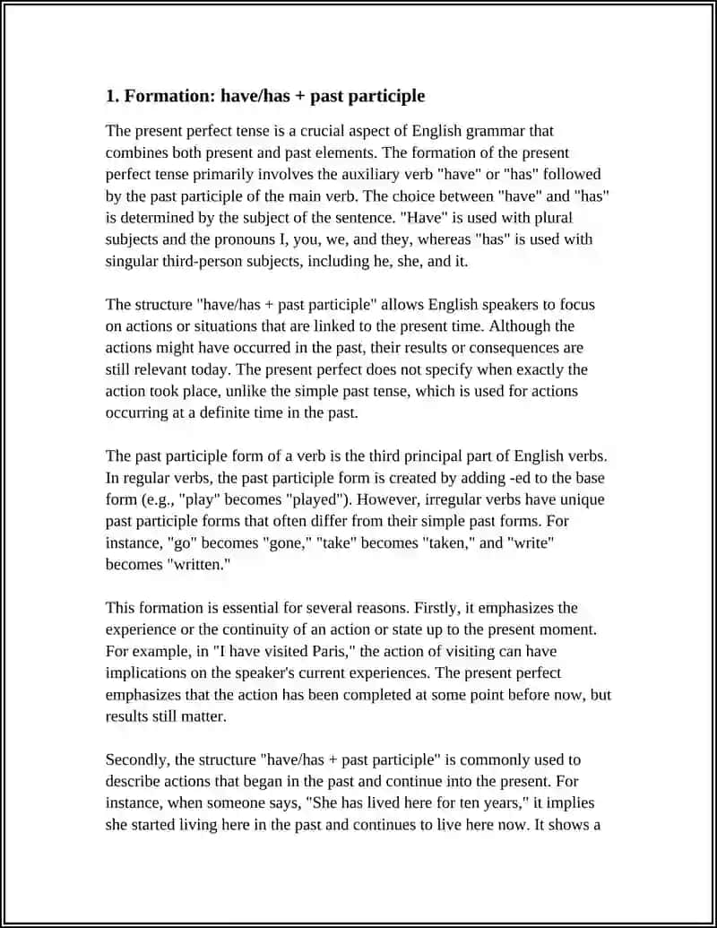 PRESENT PERFECT TENSE 3