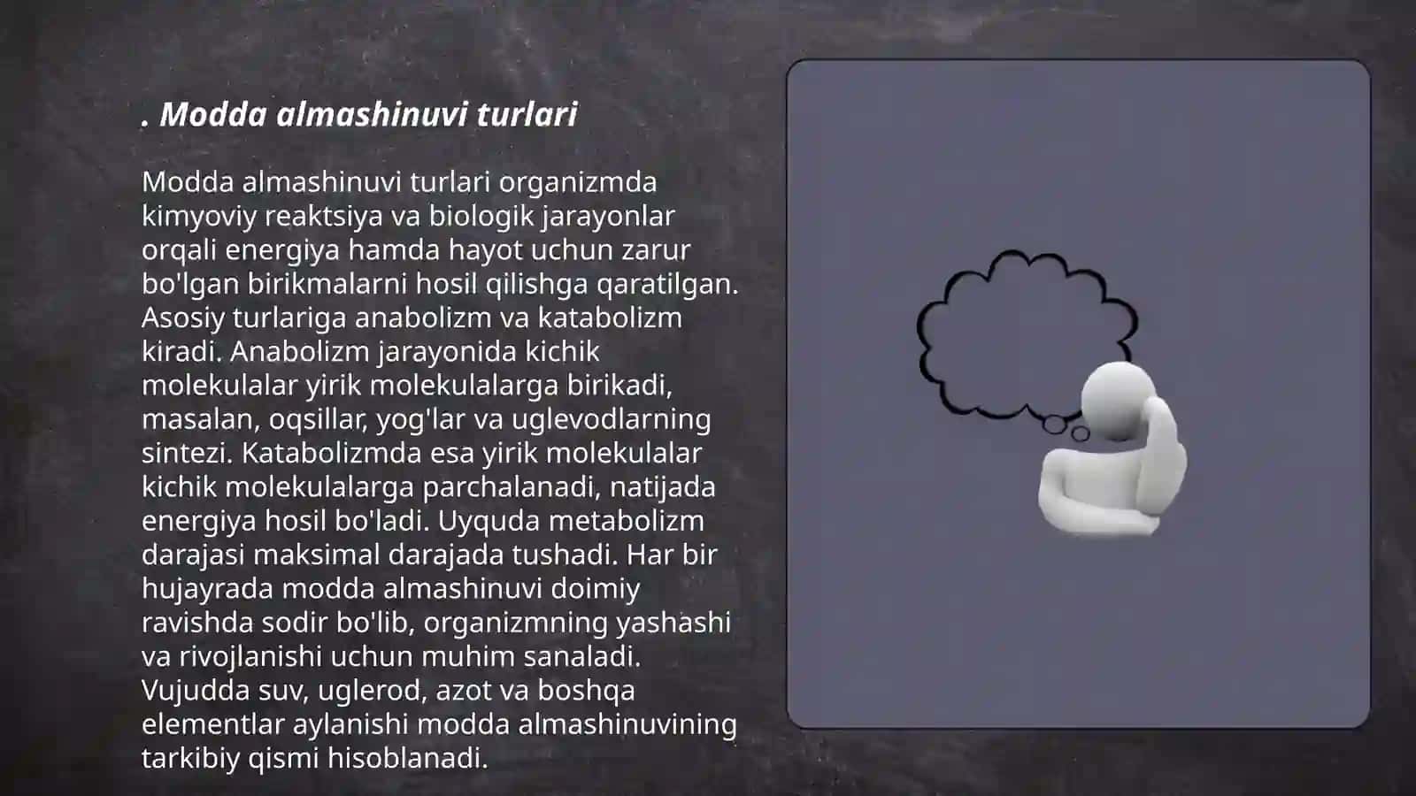 Modda va energiya almashinuvi haqida tushuncha 3