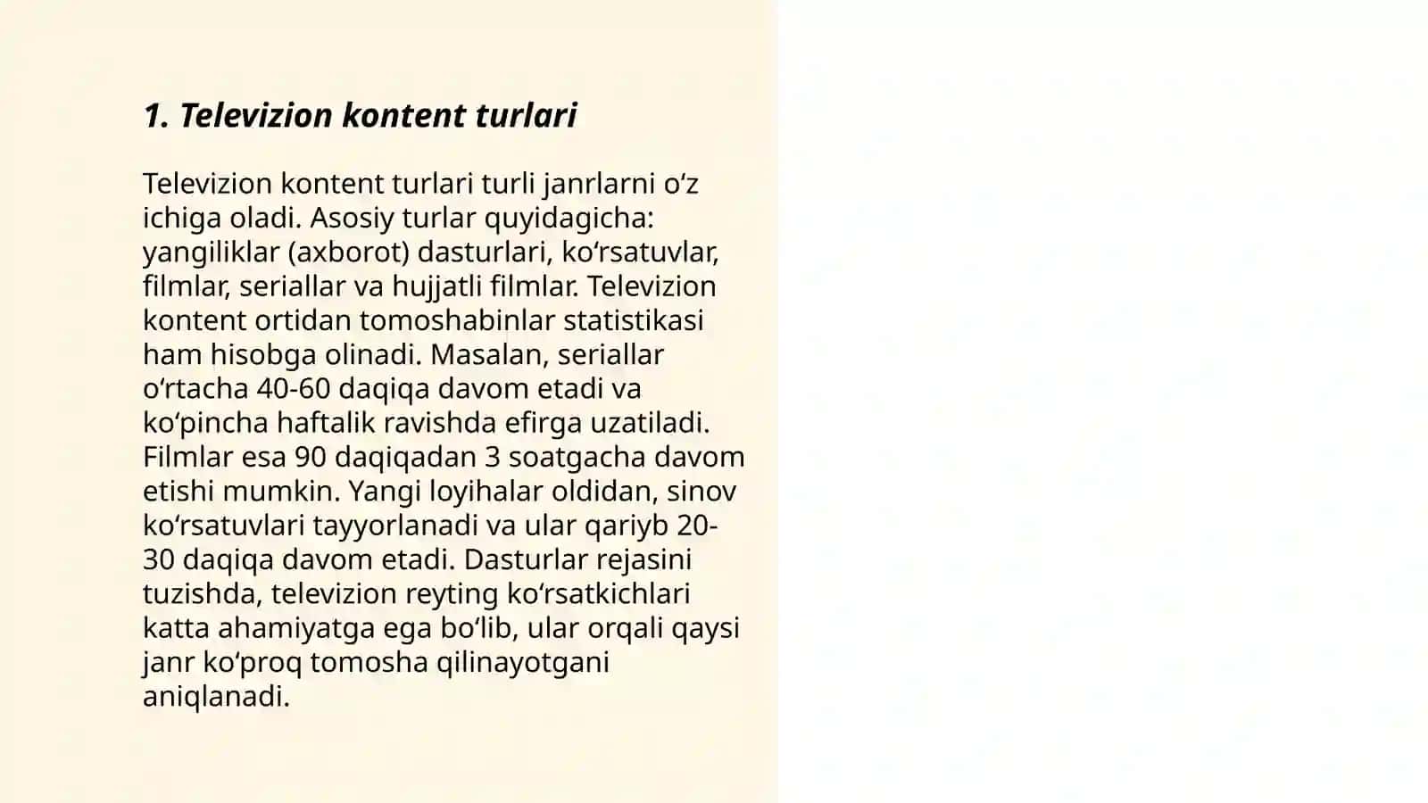 Televidiniye-koʻnngilochar sanoat sifatida 3