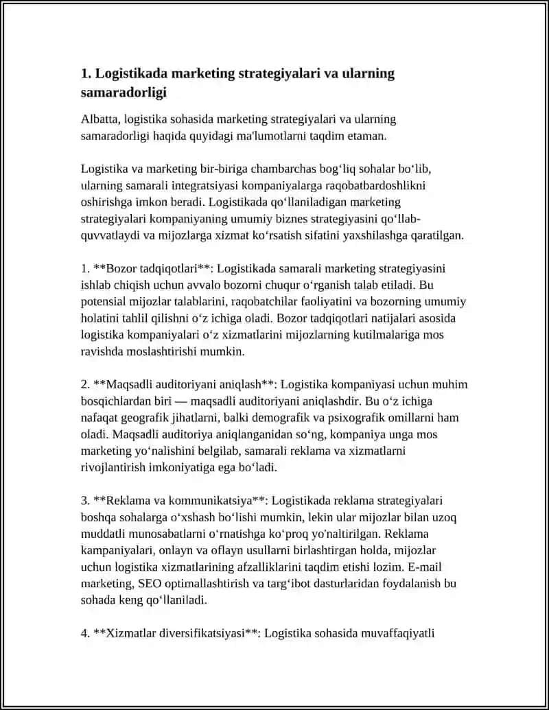 LOGISTIKADA MARKETING VA IZLANISHLAR 3
