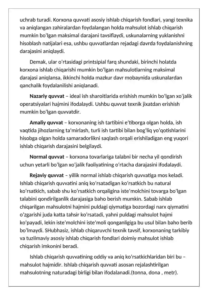 Ishlab chiqarish quvvati(Iqtisodiyot) 3