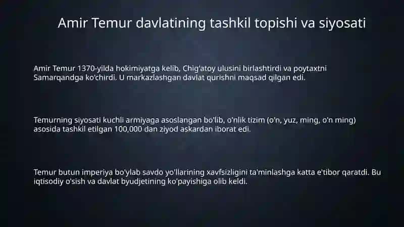 Amir Temurmarkazlashgandavlatchegaralarinimustahkamlashi 3