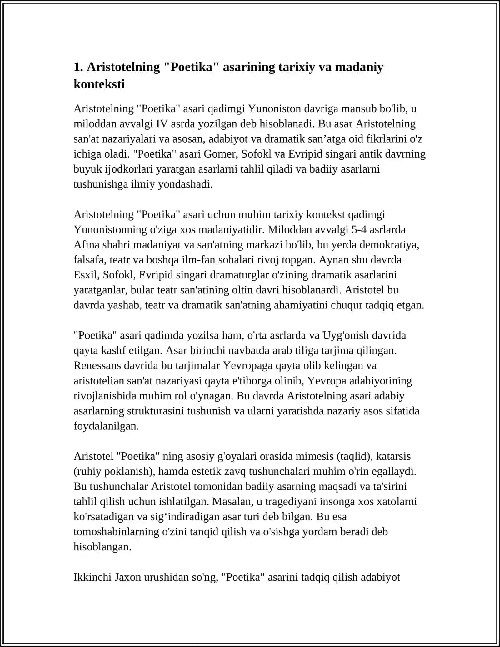 ARISTOTELNING "POETIKA" ASARINI OʻQIB OʻRGANISH 3
