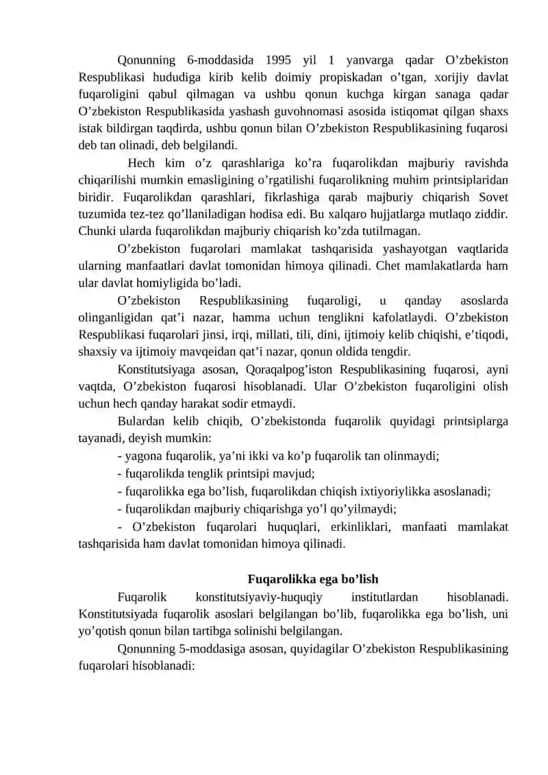 O’zbekiston Respublikasi Fuqaroligi 3