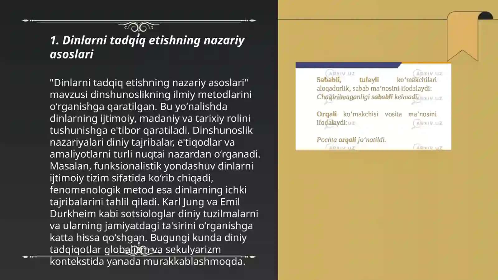 Dinlarni tadqiq etish metodologiyasi 3