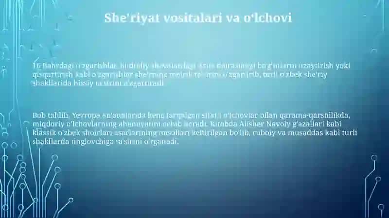 Oʻzbek poeziyasida aruz sistemasi 3