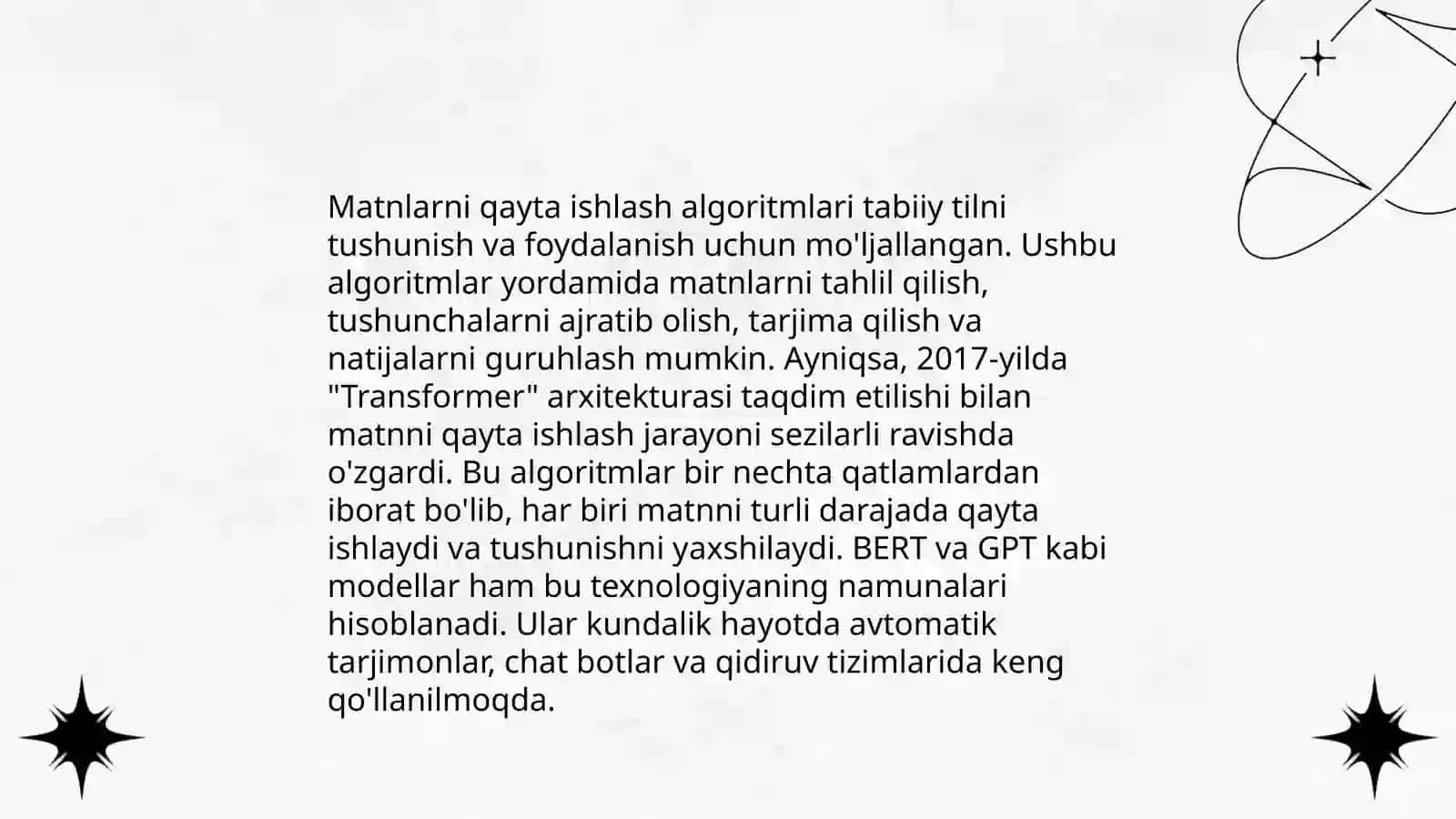 Matnlarni qayta ishlash algoritmlari 3