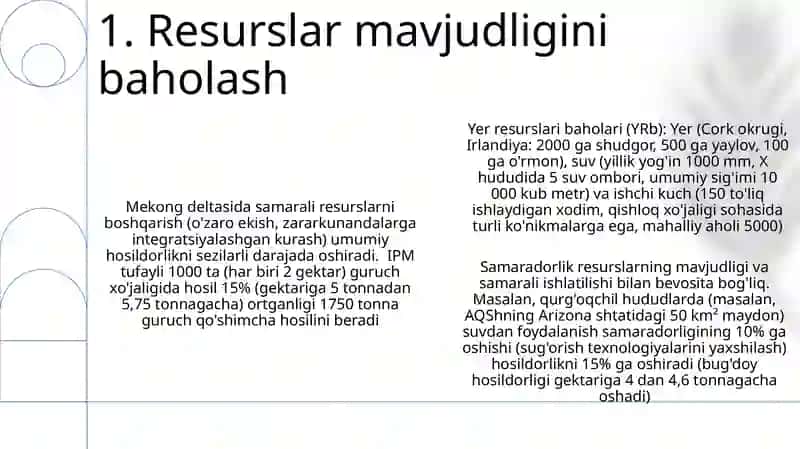 Resurslar mavjudligini baholash 3