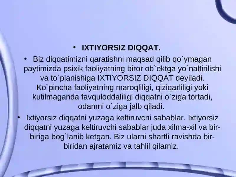 Diqqat haqida tushuncha. 3