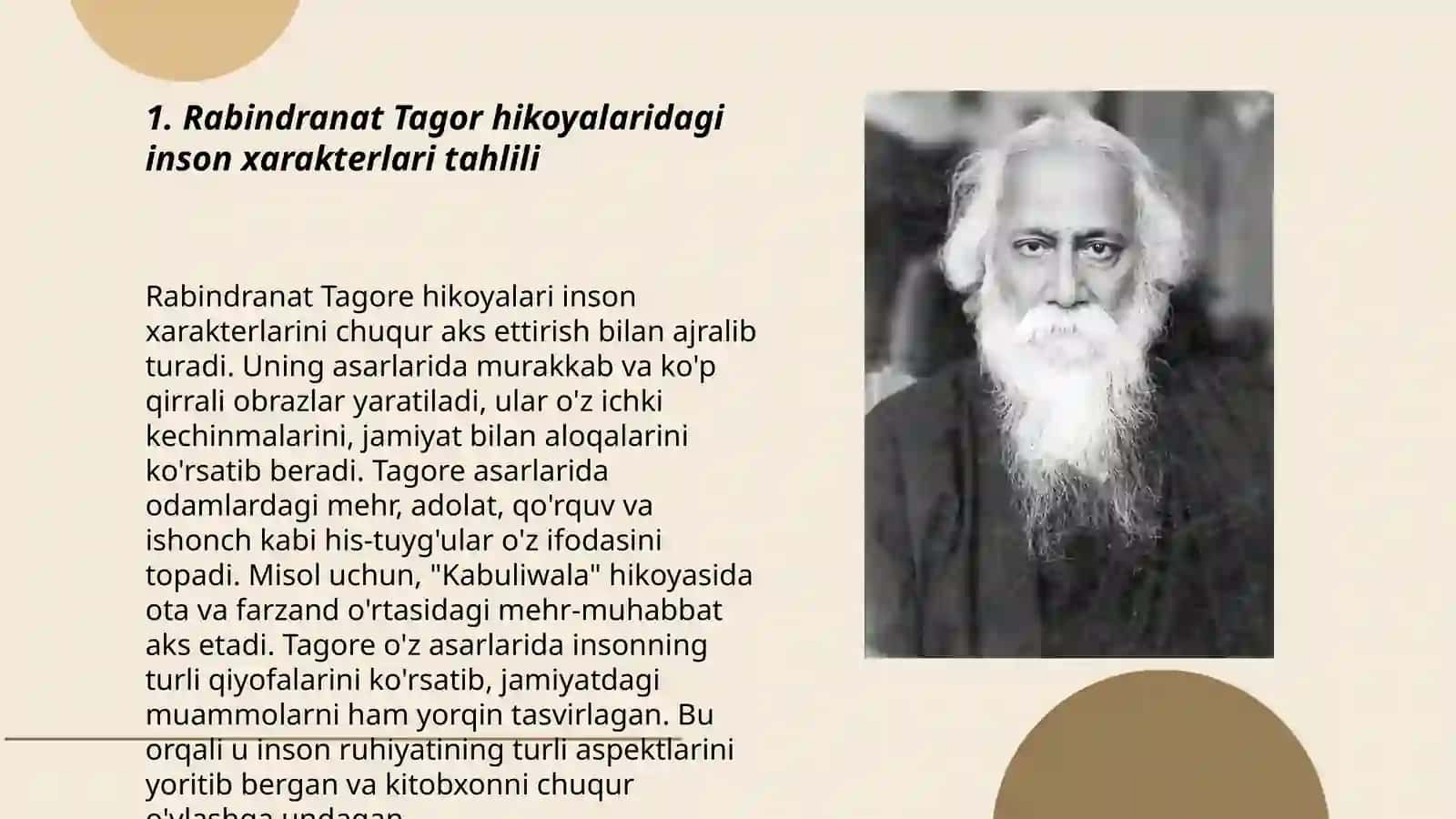 Rabindranat Tagor hikoyalari tahlili 3