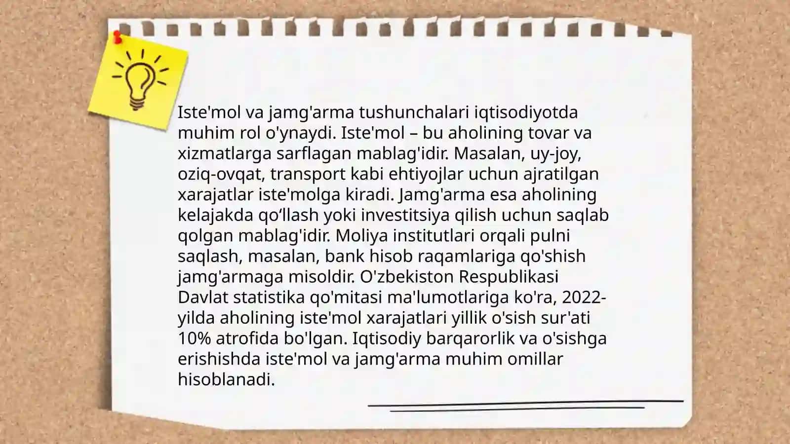 Iste'mol va jamg'armaning mazmuni,shakllanishi va ular o'rtasidagi optimal nisbat 3