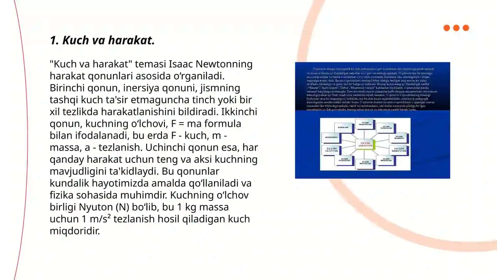 Jisimning ilgarilama harakatidinamikasi 3