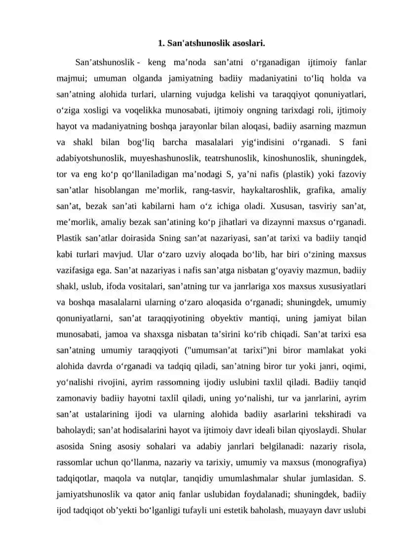 San'atshunoslik asoslari 3