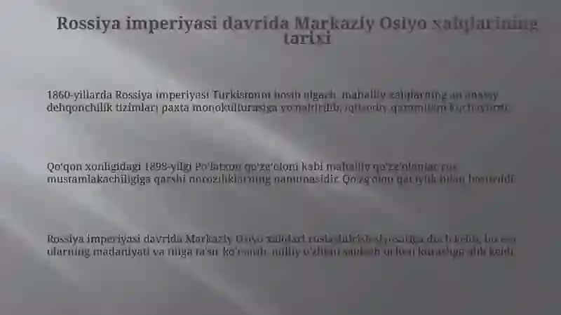 Rus imperiya davrida Markaziy Osiyo xalqlari tarixi 3