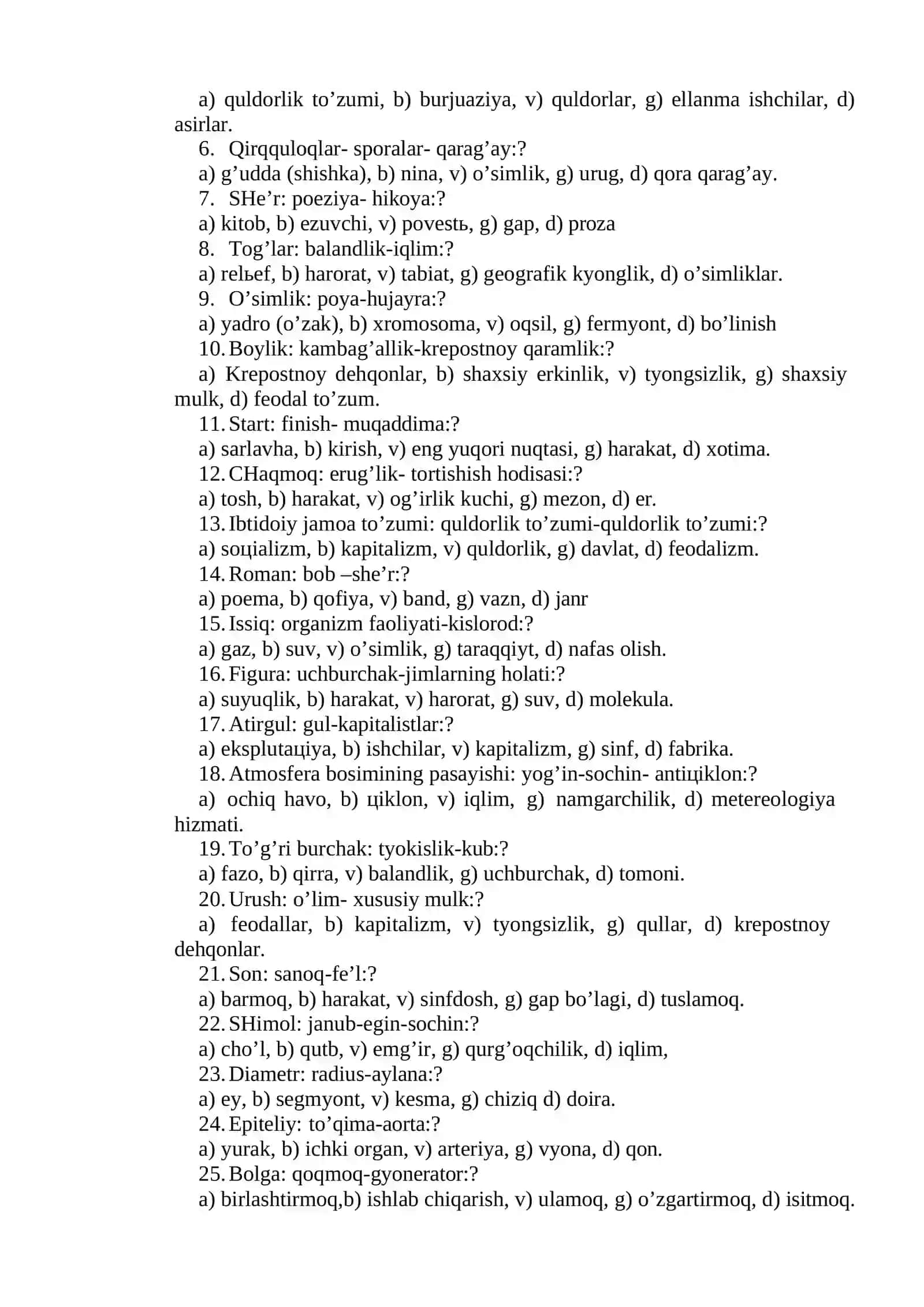 IIB ga testlar 3