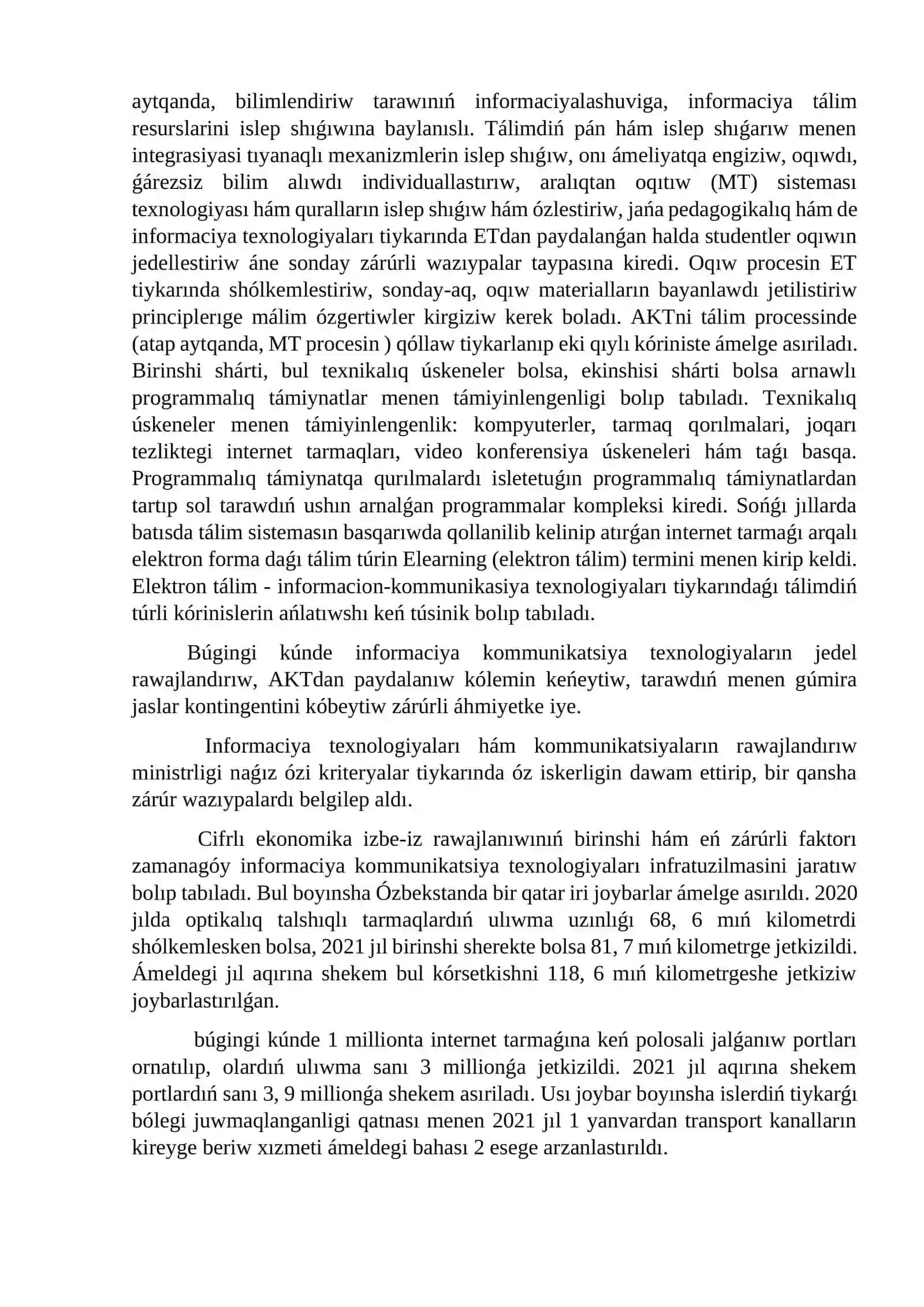 Informaciya jámiyetke ótiw 3