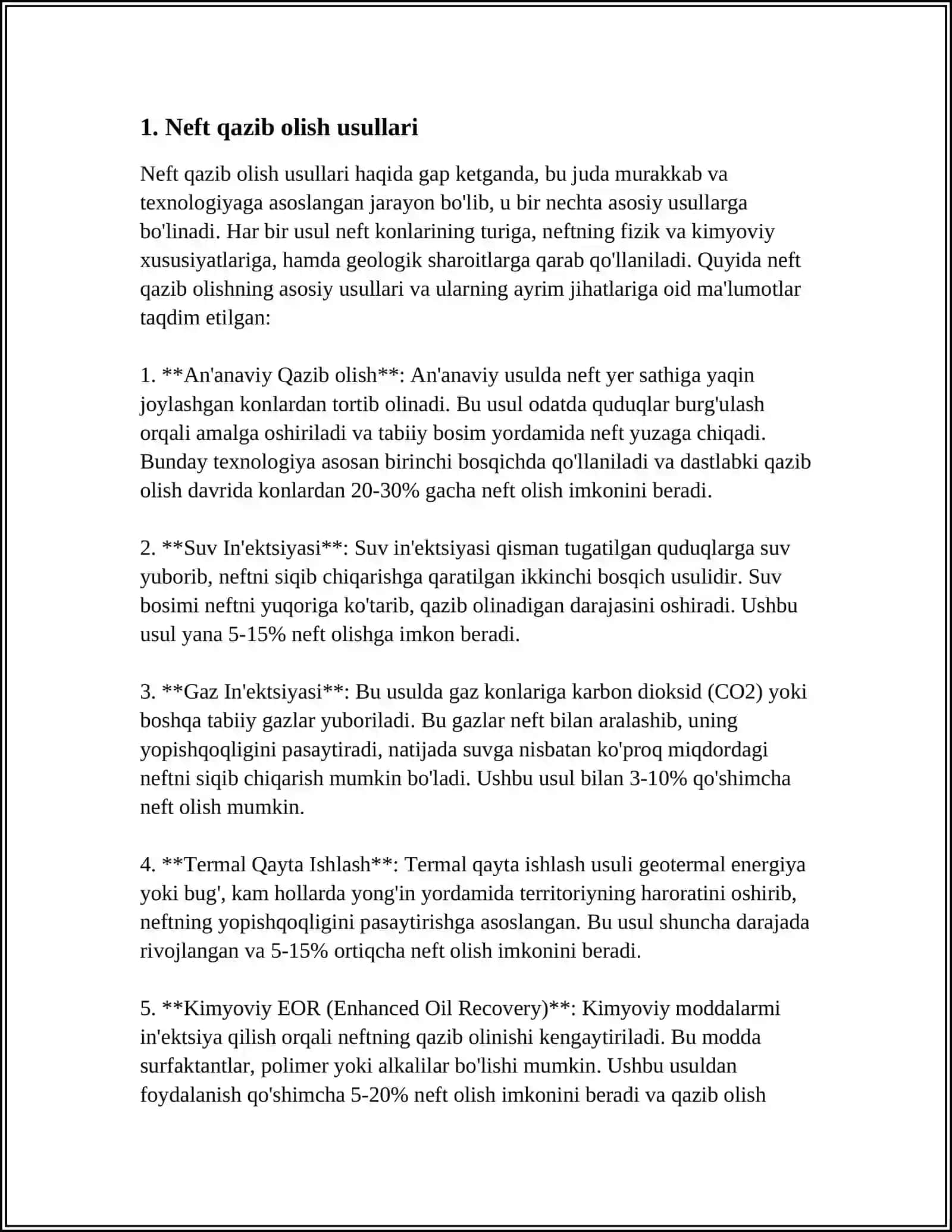 Mavzu: NEFT VA GAZ ASOSLARI 3