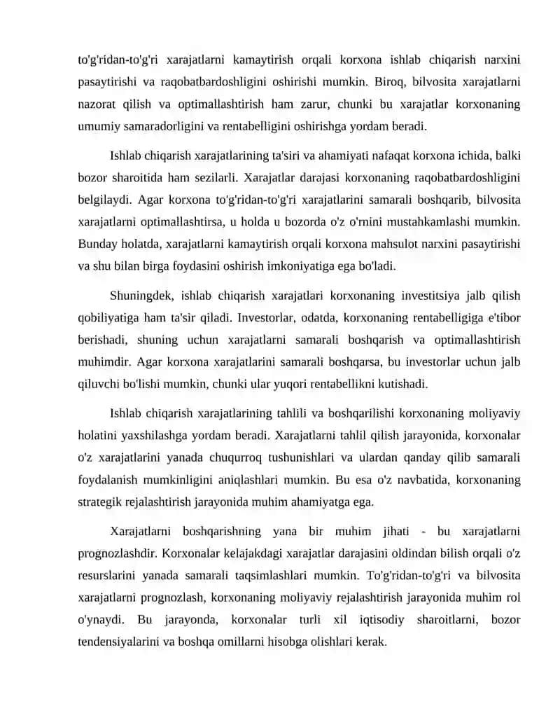 ISHLAB CHIQARISH XARAJATLARI VA FOYDASI 3