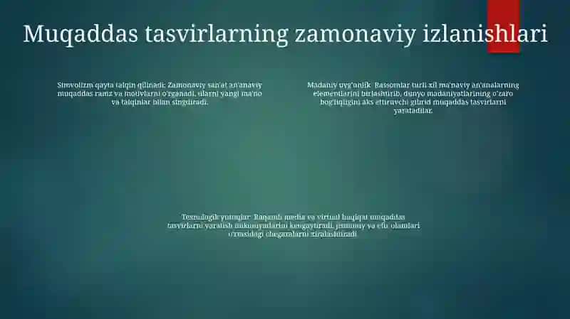 Diniy Ramzlarning Zamonaviy Talqinlari 3