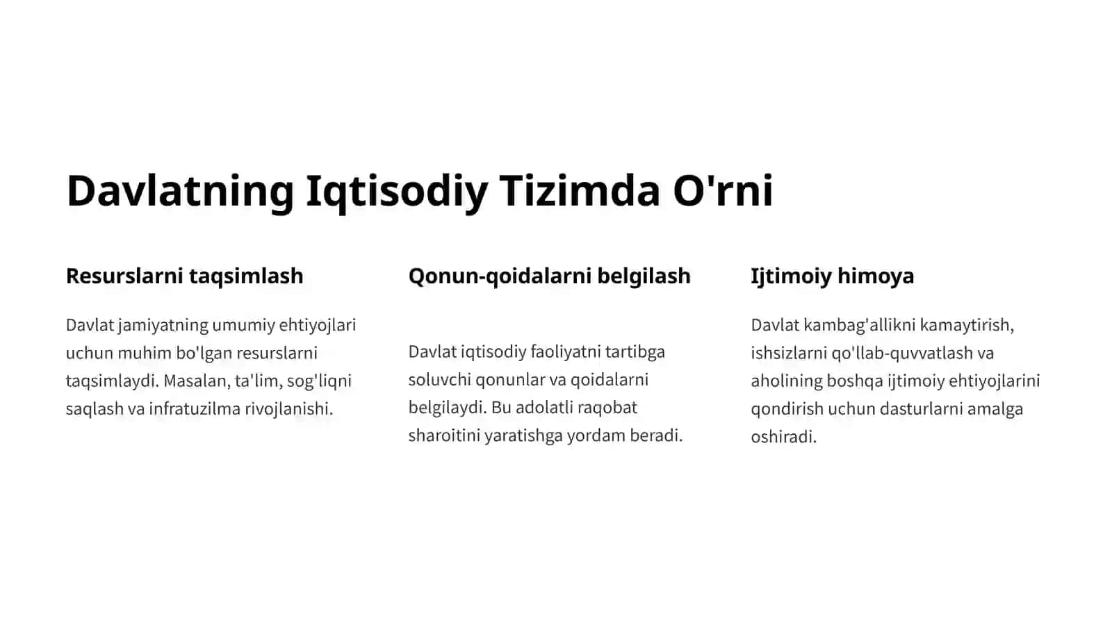 Davlatning Iqtisodiy Roli 3