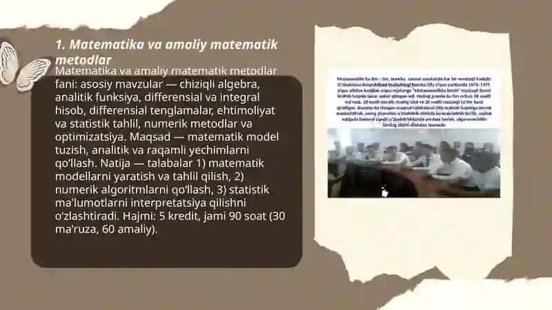 Matematika va amaliy matematik metodlar 3
