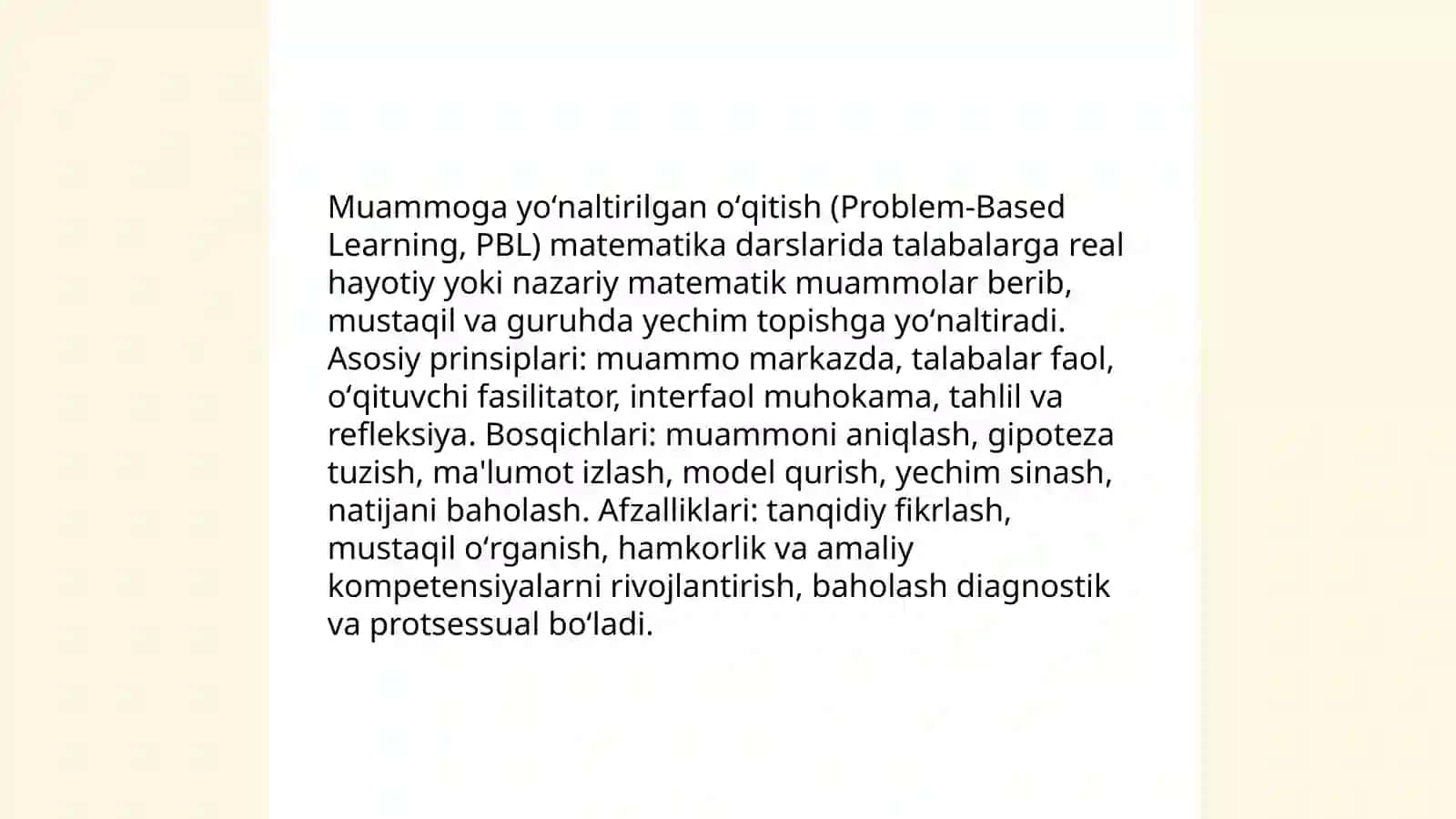 Matematikaga oʻrgatishning zamonaviy metodlari 3