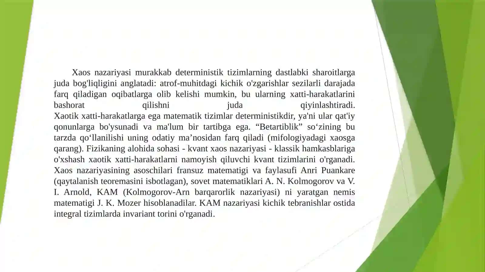 Xaos nazariyasini  o'rganish 3